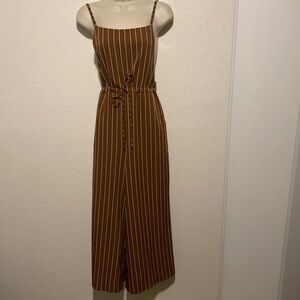 Urban Outfitters Brown Striped Jumpsuit